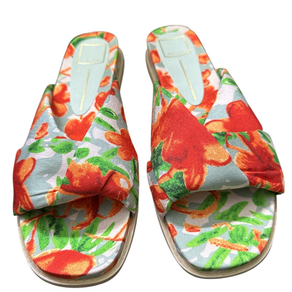 Dolce Vita Garit Satin Floral Women's Slide Sandals Beach Vacation Summe…
